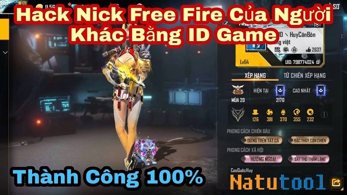 cách hack nick free fire bằng id
